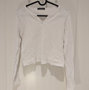 Brandy Melville White Long Sleeve Top